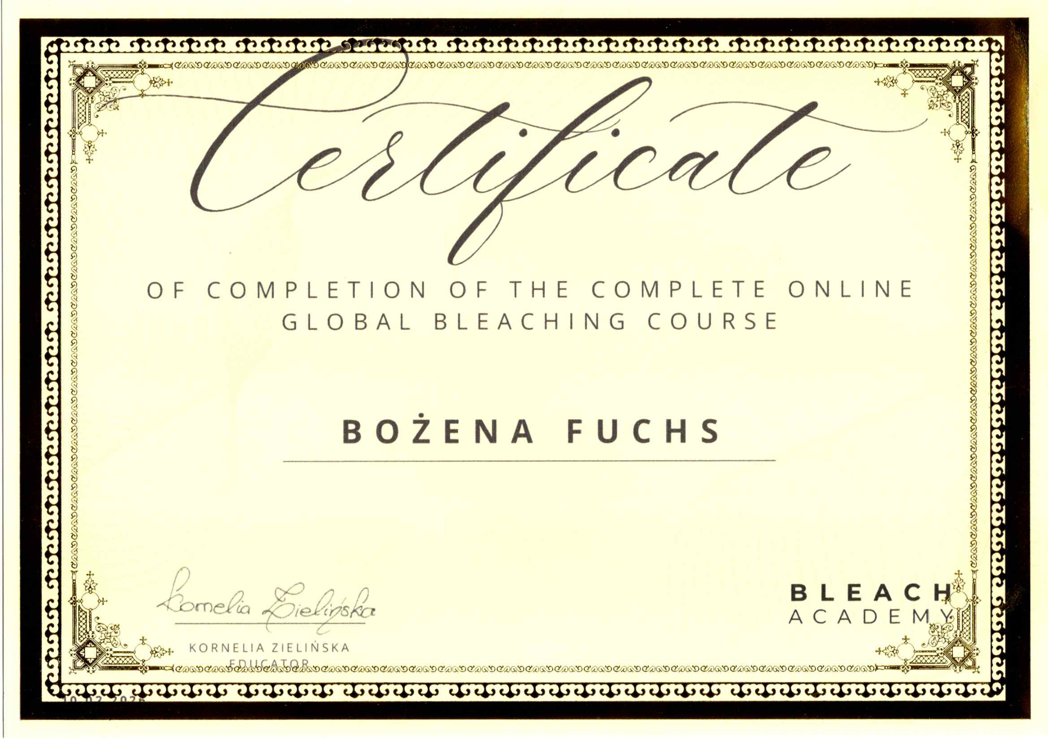 Global Bleaching Zertifikat