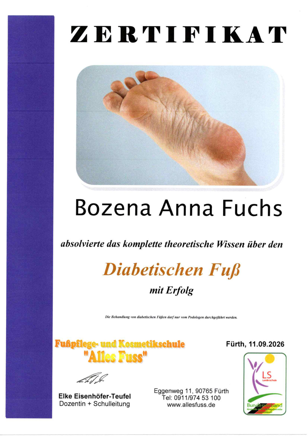 Zertifikat Diabetischer Fuß