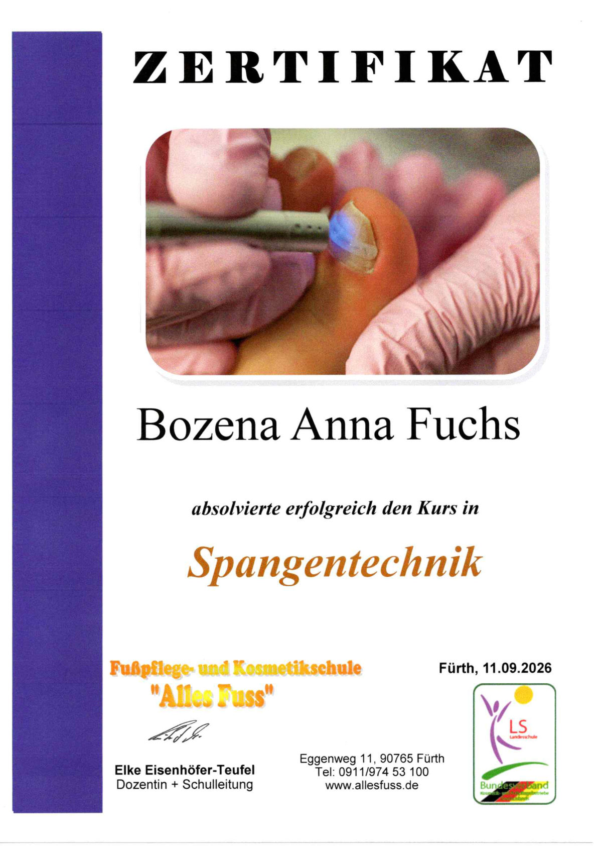 Zertifikat Spangentechnik