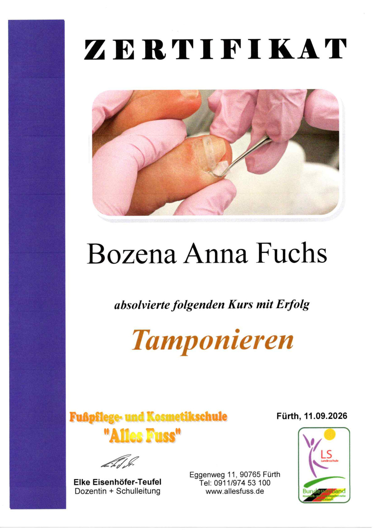 Zertifikat Tamponieren